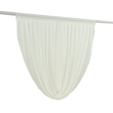 4ft x 4ft Sheer Chiffon Backdrop Valance Drapes – Ivory Curved Swag Topper Panel