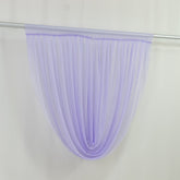 4ft x 4ft Sheer Chiffon Backdrop Valance Drapes – Lavender Lilac Curved Swag Topper Panel