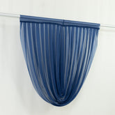 4ft x 4ft Sheer Chiffon Backdrop Valance Drapes – Navy Blue Curved Swag Topper Panel