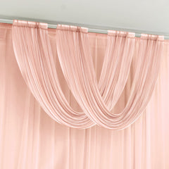 Blush Sheer Chiffon Valance Curtain 4ft x 5ft – Wedding Arch Drape with Rod Pocket, Voile Backdrop Panel