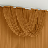 Gold Sheer Chiffon Valance Curtain 4ft x 5ft – Wedding Arch Drape with Rod Pocket, Voile Backdrop Panel