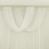 Ivory Sheer Chiffon Valance Curtain 4ft x 5ft – Wedding Arch Drape with Rod Pocket, Voile Backdrop Panel