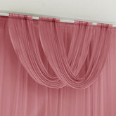 Mauve Cinnamon Rose Sheer Chiffon Valance Curtain 4ft x 5ft – Wedding Arch Drape with Rod Pocket, Voile Backdrop Panel