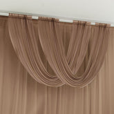 Taupe Sheer Chiffon Valance Curtain 4ft x 5ft – Wedding Arch Drape with Rod Pocket, Voile Backdrop Panel