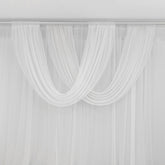 White Sheer Chiffon Valance Curtain 4ft x 5ft – Wedding Arch Drape with Rod Pocket, Voile Backdrop Panel