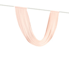 Blush Sheer Chiffon Valance Curtain 4ft x 6ft – Wedding Arch Drape with Rod Pocket, Voile Backdrop Panel