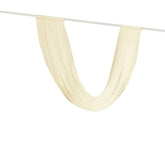 Beige Sheer Chiffon Valance Curtain 4ft x 6ft – Wedding Arch Drape with Rod Pocket, Voile Backdrop Panel