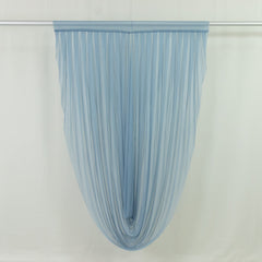Dusty Blue Sheer Chiffon Valance Curtain 4ft x 6ft – Wedding Arch Drape with Rod Pocket, Voile Backdrop Panel
