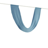 Dusty Blue Sheer Chiffon Valance Curtain 4ft x 6ft – Wedding Arch Drape with Rod Pocket, Voile Backdrop Panel