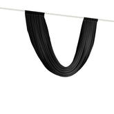 Black Sheer Chiffon Valance Curtain 4ft x 6ft – Wedding Arch Drape with Rod Pocket, Voile Backdrop Panel