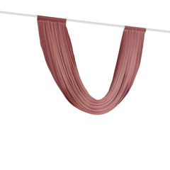 Mauve Cinnamon Rose Sheer Chiffon Valance Curtain 4ft x 6ft – Wedding Arch Drape with Rod Pocket, Voile Backdrop Panel