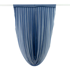 Navy Blue Sheer Chiffon Valance Curtain 4ft x 6ft – Wedding Arch Drape with Rod Pocket, Voile Backdrop Panel