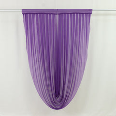 Purple Sheer Chiffon Valance Curtain 4ft x 6ft – Wedding Arch Drape with Rod Pocket, Voile Backdrop Panel