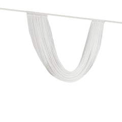 White Sheer Chiffon Valance Curtain 4ft x 6ft – Wedding Arch Drape with Rod Pocket, Voile Backdrop Panel