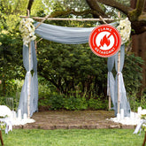 5ftx14ft Dusty Blue Chiffon Curtain Panel, Durable Flame Resistant Backdrop Ceiling Drapery With Rod Pocket