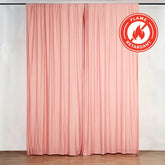 2 Pack Dusty Rose Scuba Polyester Event Curtain Drapes, Durable Flame Resistant Backdrop Event Panels Wrinkle Free with Rod Pockets - 10ftx10ft