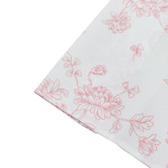 French Toile Polyester Backdrop Curtain – Pink Floral 5ft x 10ft Rod Pocket Drape Panel