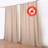 2 Pack Nude Scuba Polyester Event Curtain Drapes, Durable Flame Resistant Backdrop Event Panels Wrinkle Free with Rod Pockets - 10ftx10ft