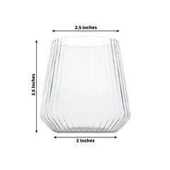 12-Pack Clear Plastic Stemless Wine Glasses – 12oz Ribbed Design, Reusable Shatterproof Cocktail Tumblers