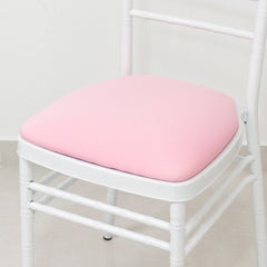5 Pack Spandex Seat Pad Slipcovers for Chiavari Chairs Pink - Washable Stretch Fitted Design for Dining Chairs
