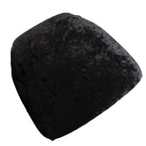 5 Pack Crushed Velvet Seat Pad Covers for Chiavari Chairs – Black Fitted Dining Chair Cushion Slipcovers, Washable & Reusable