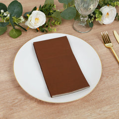 50-Pack Paper Napkins Cinnamon Brown - Soft Disposable 2-Ply Dinner Napkins for Weddings