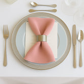 5 Pack Dusty Rose Scuba Napkins – 17"x17", Wrinkle-Free & Stain Resistant Cloth Napkins