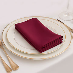5 Pack Burgundy Scuba Napkins – 17"x17", Wrinkle-Free & Stain Resistant Cloth Napkins