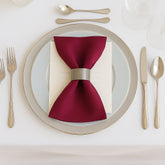 5 Pack Burgundy Scuba Napkins – 17"x17", Wrinkle-Free & Stain Resistant Cloth Napkins