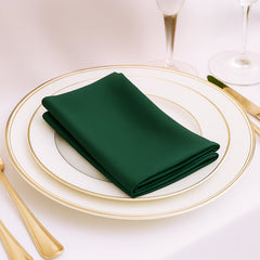 5 Pack Hunter Emerald Green Scuba Napkins – 17"x17", Wrinkle-Free & Stain Resistant Cloth Napkins