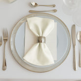 5 Pack Ivory Scuba Napkins – 17"x17", Wrinkle-Free & Stain Resistant Cloth Napkins