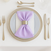 5 Pack Lavender Lilac Scuba Napkins – 17"x17", Wrinkle-Free & Stain Resistant Cloth Napkins