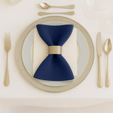 5 Pack Navy Blue Scuba Napkins – 17"x17", Wrinkle-Free & Stain Resistant Cloth Napkins