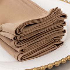 5 Pack Nude Scuba Napkins – 17"x17", Wrinkle-Free & Stain Resistant Cloth Napkins