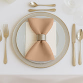 5 Pack Nude Scuba Napkins – 17"x17", Wrinkle-Free & Stain Resistant Cloth Napkins