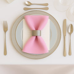 5 Pack Pink Scuba Napkins – 17"x17", Wrinkle-Free & Stain Resistant Cloth Napkins