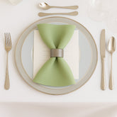 5 Pack Sage Green Scuba Napkins – 17"x17", Wrinkle-Free & Stain Resistant Cloth Napkins