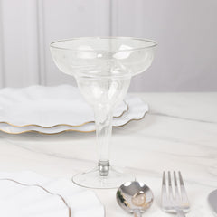 20-Pack Plastic Margarita Glasses Clear - Sturdy Disposable Glasses for Pina Coladas 10oz
