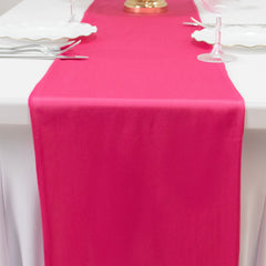 Scuba Polyester 12"x108" Table Runner Fuchsia - Wrinkle-Free Table Linen