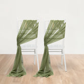 20-Pack Sheer Chair Drape Decor in Dusty Sage Green – 9ft Shimmer Sash, Wrinkle-Free