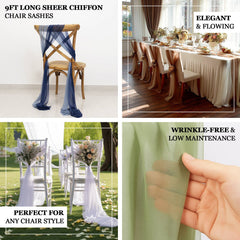 20-Pack Sheer Chair Drape Decor in Dusty Sage Green and Beige – 9ft Shimmer Sash, Wrinkle-Free