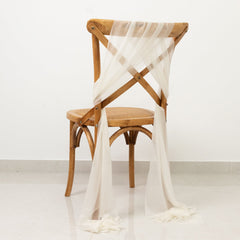 20-Pack Sheer Chair Drape Decor in Ivory – 9ft Shimmer Sash, Wrinkle-Free