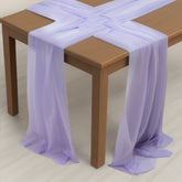 20-Pack 9ft Sheer Table Runners – Lavender Lilac Shimmer Sheer Drapes, Wrinkle-Free