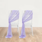 20-Pack Sheer Chair Drape Decor in Lavender Lilac – 9ft Shimmer Sash, Wrinkle-Free