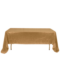 Sequin 60"x126" Rectangle Tablecloth Gold - Glittering Finish for Vibrant Celebrations
