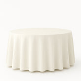 Premium Polyester 108" Round Tablecloth Ivory - Wrinkle-Resistant 220GSM Table Cover