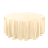 Polyester 132" Round Tablecloth Beige - Seamless Chic Table Cover
