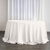 Polyester 132" Round Tablecloth Ivory - Seamless Chic Design Table Cover