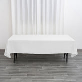 Polyester 60"x102" Rectangle Tablecloth White - Durable and Stylish Table Cover for Special Events