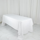 Polyester 60"x126" Rectangle Tablecloth White - Wrinkle-Resistant Table Cover for Weddings & Parties
